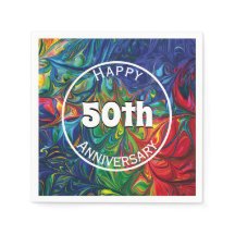 FELIZ 50.º Aniversário Abstrato personalizado