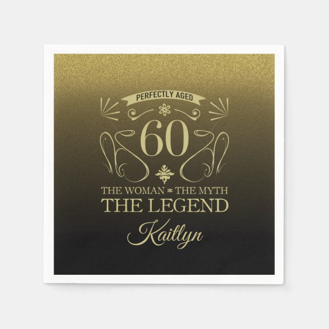 Guardanapo De Papel Feliz 60.º Aniversário do Cachinho (Frente)