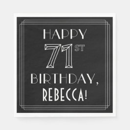 Guardanapo De Papel FELIZ 71 RUAS ANIVERSÁRIO; Estilo de Deco de Arte;