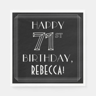 Guardanapo De Papel FELIZ 71 RUAS ANIVERSÁRIO; Estilo de Deco de Arte;