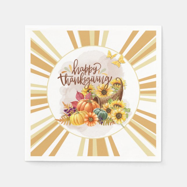 Guardanapo De Papel Feliz Ação de Graças (Frente)