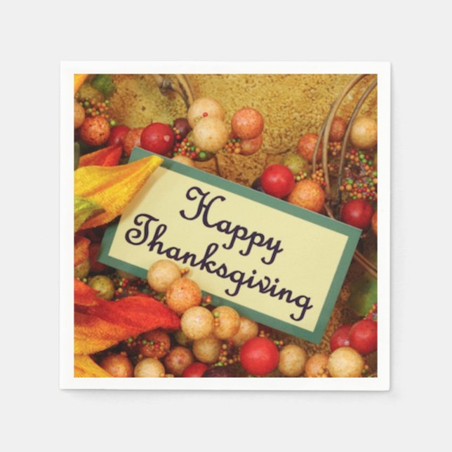 Guardanapo De Papel Feliz Ação de Graças (Frente)