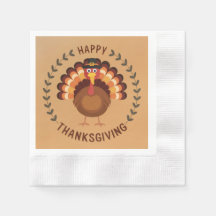 Feliz Ação de Graças à Turquia Papel Napkin
