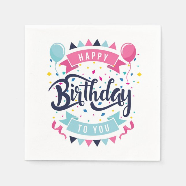 Guardanapo De Papel Feliz aniversário (Frente)