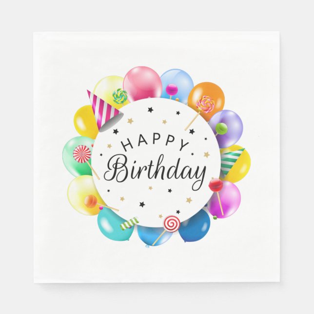 Guardanapo De Papel Feliz aniversário (Frente)