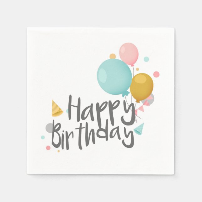 Guardanapo De Papel Feliz aniversário (Frente)