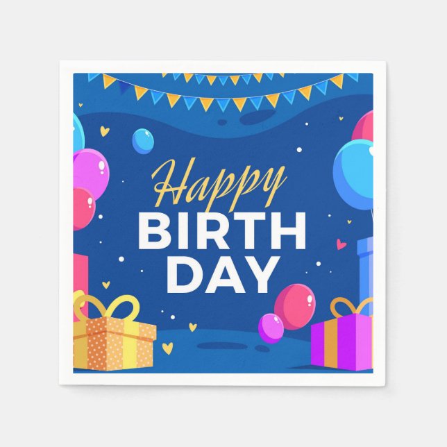 Guardanapo De Papel Feliz aniversário (Frente)