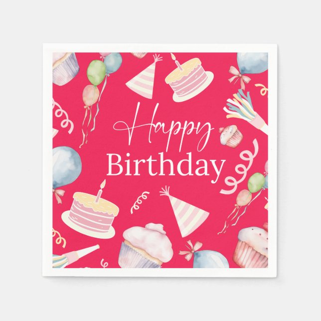 Guardanapo De Papel Feliz aniversário (Frente)