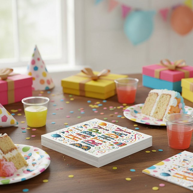 Guardanapo De Papel Feliz aniversário (Criador carregado)