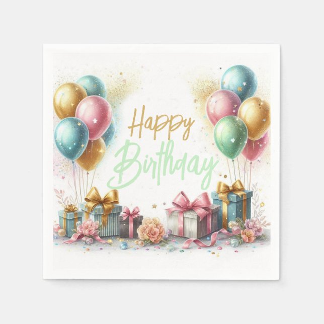 Guardanapo De Papel Feliz aniversário (Frente)