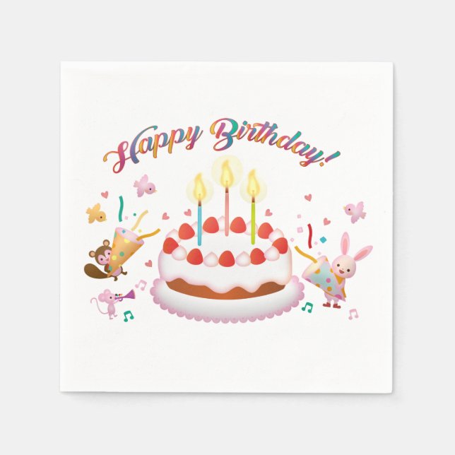 Guardanapo De Papel Feliz aniversário (Frente)