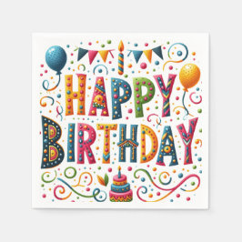 Guardanapo De Papel Feliz aniversário