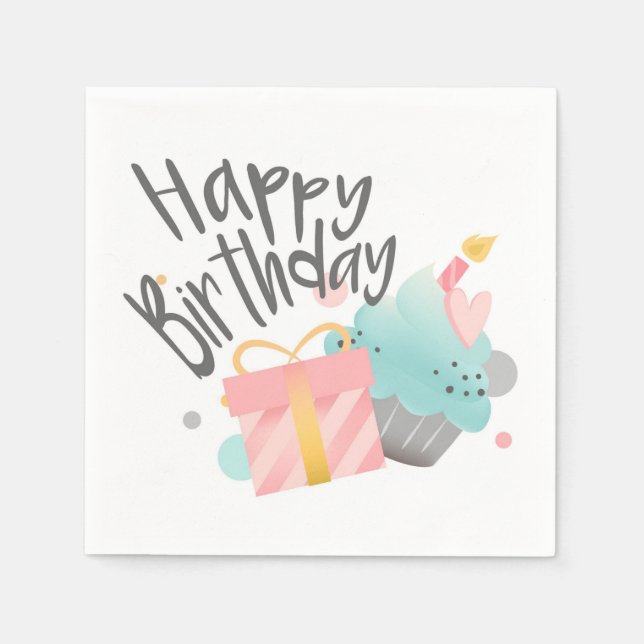 Guardanapo De Papel Feliz aniversário (Frente)