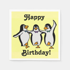 Guardanapo De Papel Feliz aniversário aos Pinguins Dançantes!