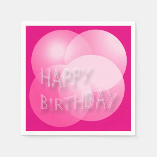 Guardanapo De Papel Feliz Aniversário, Bolhas Rosa Escolhidas