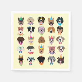 Guardanapo De Papel Feliz Aniversário Cachorro Enfrenta Animais Pawty