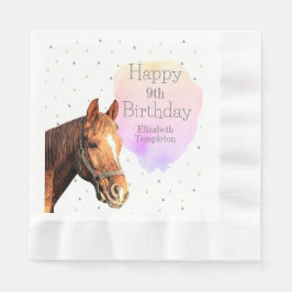Guardanapo De Papel Feliz Aniversário Cavalo Traseiro Andando Bonito