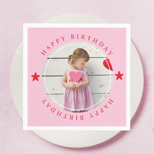 Guardanapo De Papel Feliz Aniversário Com Foto (Criador carregado)