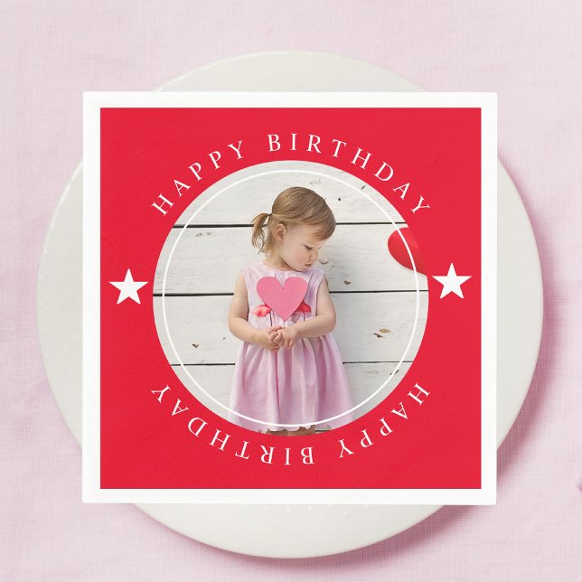 Guardanapo De Papel Feliz Aniversário Com Foto (Criador carregado)