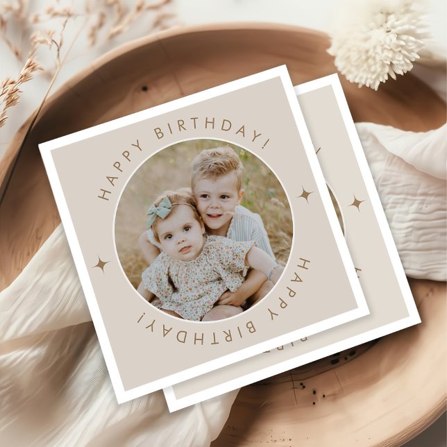 Guardanapo De Papel Feliz Aniversário Com Foto (Criador carregado)