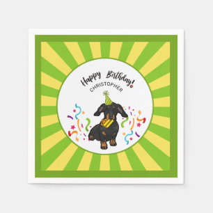 Guardanapo De Papel Feliz aniversario com seu partido do amigo do cão