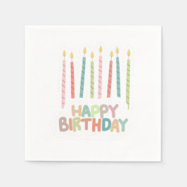 Guardanapo De Papel Feliz Aniversário com Velinhas