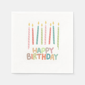 Guardanapo De Papel Feliz Aniversário com Velinhas