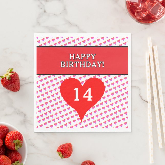 Guardanapo De Papel Feliz Aniversário Corações (Insitu)