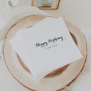 Guardanapo De Papel Feliz Aniversário da Caligrafia Moderna