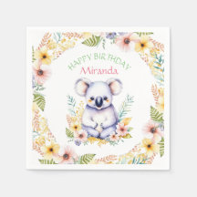 Feliz Aniversário da Garota do Orador Koala