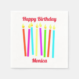 Guardanapo De Papel Feliz Aniversário das Velas de Nápoles