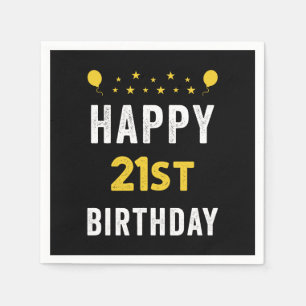 Guardanapo De Papel Feliz aniversário de 21 anos Vicenarian Celebratio