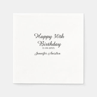 Guardanapo De Papel Feliz aniversário de 30 anos para adicionar nome d
