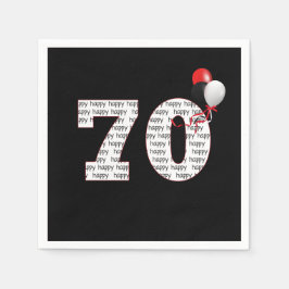 Guardanapo De Papel Feliz Aniversário De 70 Negra