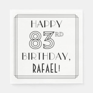 Guardanapo De Papel FELIZ ANIVERSÁRIO DE 83.° ANIVERSÁRIO; Estilo de D
