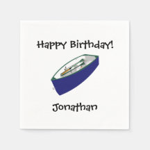 Feliz Aniversário de Barcos de Pesca Papel Napkins