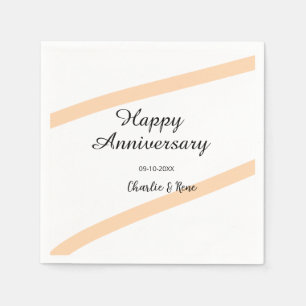 Guardanapo De Papel Feliz aniversário de casamento linhas laranja past