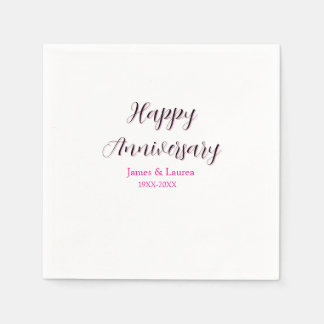 Guardanapo De Papel Feliz aniversário de casamento nome data ano simpl