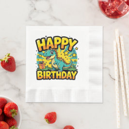 Guardanapo De Papel Feliz aniversário Dinossauro