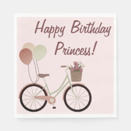 Guardanapo De Papel Feliz Aniversário do Girly Bike Balloons