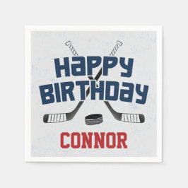 Guardanapo De Papel Feliz aniversário do Skate de Hockey Rink