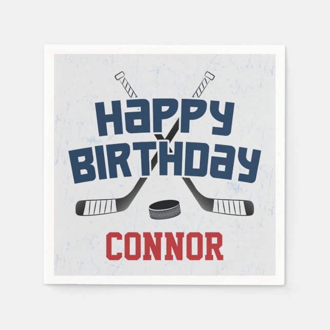 Guardanapo De Papel Feliz aniversário do Skate de Hockey Rink (Frente)