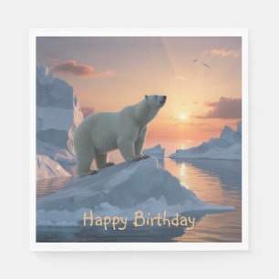 Guardanapo De Papel Feliz Aniversário do Urso Polar