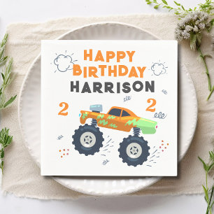 Guardanapo De Papel Feliz Aniversário dos Caminhões de Automóveis Mode
