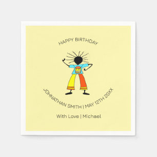 Guardanapo De Papel Feliz Aniversário, Drummer Mestre de Arte Africana