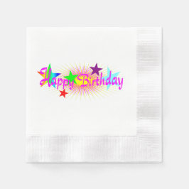 Guardanapo De Papel Feliz aniversário e estrelas -