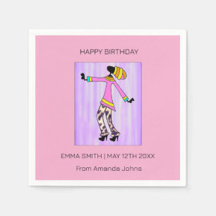 Guardanapo De Papel Feliz aniversário, Elegante e Trendy Girl
