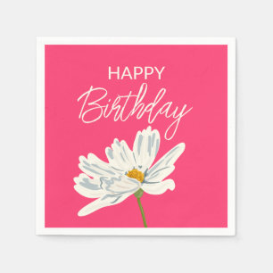 Guardanapo De Papel Feliz Aniversário Enquanto Verão Flor Artístico