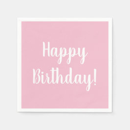Guardanapo De Papel Feliz Aniversário Festa de aniversário Rosa Pastel