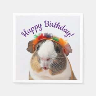 Guardanapo De Papel Feliz Aniversário - Festa de Guiné Animal Pig #2